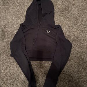 Gymshark Black Cropped Hoodie